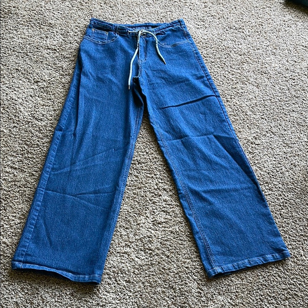 Oprah‘s favorite… Blue Wide-Leg Jeans with Drawstring S NWOT